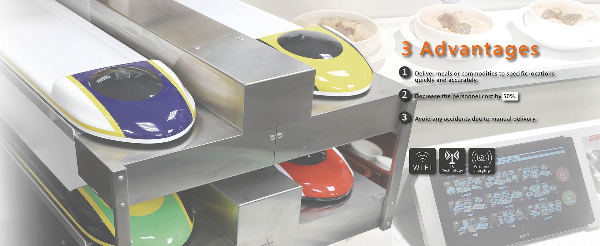 Sushi Train Food Delivery System (Straight Ahead) Sushi Conveyors for